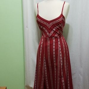 Red patterened resort dress